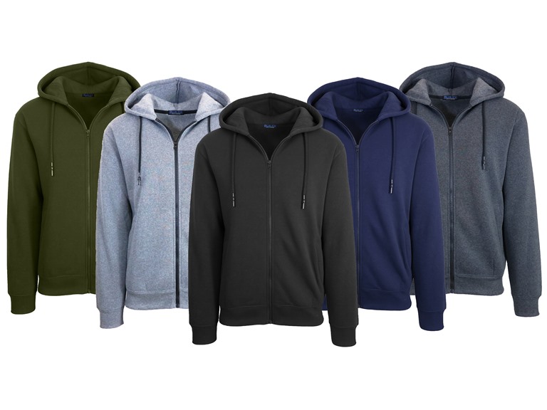 Mens Classic Fleece-Lined Zip Hoodie