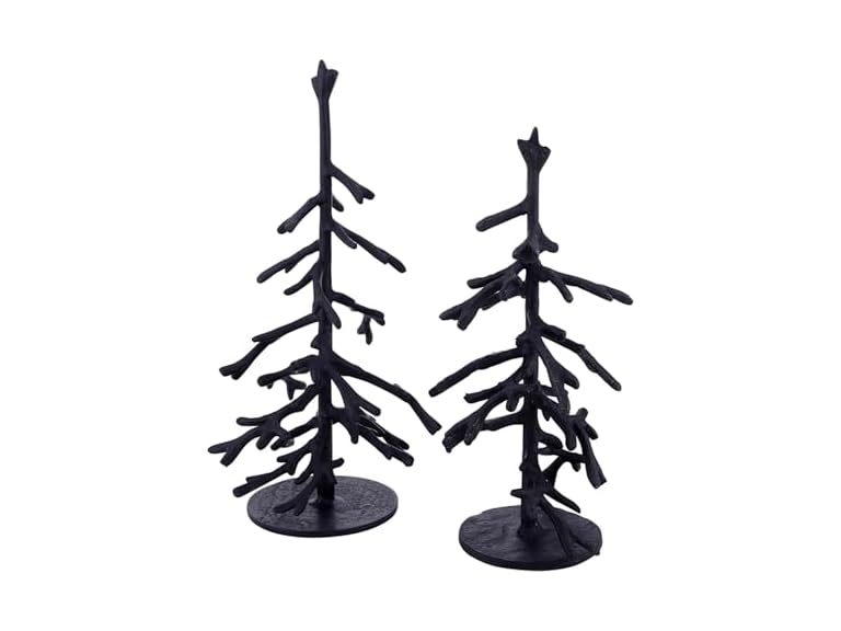 Metal Twig Tree Sculptures for Mantle or Tabletop, Set of 2