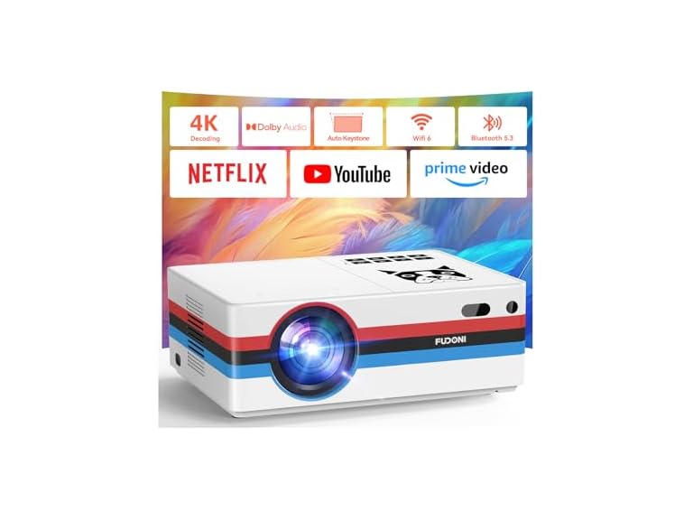 FUDONI 1080P Projector with WiFi and Bluetooth