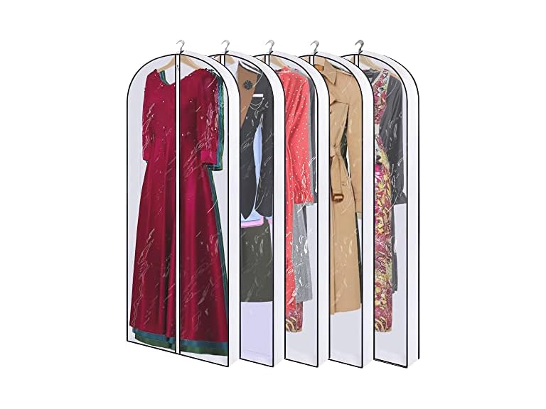 60" Clear Hanging Garment Bags 5-Pack