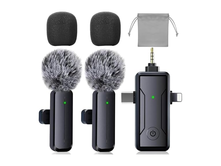 PGDLOF 3 In 1 Wireless Mini Microphone